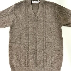Classic V-Neck Sweater for Men in Brown